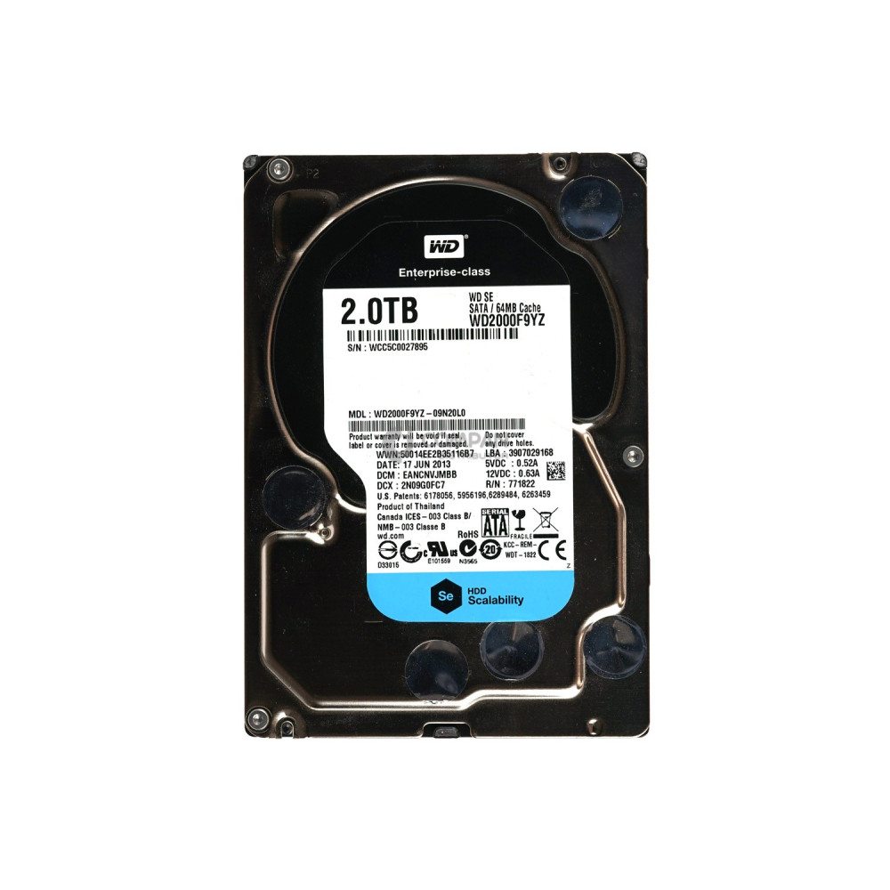 WD2000F9YZ WD ENTERPRISE-CLASS HDD 2TB 7.2K SATA 6G 3.5" LFF